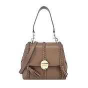Chloe Penelope 小牛皮小號流蘇手提/肩背包- 堅果色