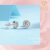 【CF鑽飾】耳環《公主圓包》莫桑鑽 1克拉 耳釘 耳針