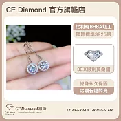 【CF鑽飾】耳環《圓包耳勾》莫桑鑽 1克拉 耳釘 耳針