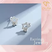 【CF鑽飾】耳環《星星太陽》莫桑鑽 1克拉 耳釘 耳針