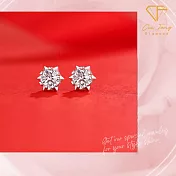 【CF鑽飾】耳環《雪花星芒》莫桑鑽 1克拉 耳釘 耳針