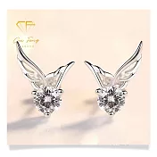 【CF鑽飾】耳環《天使之翼》莫桑鑽 1克拉 耳釘 耳針