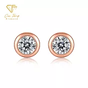 【CF 鑽飾】耳環《感知泡泡》(莫桑鑽 1克拉 耳釘) 玫瑰金