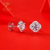 【CF鑽飾】耳環《花卉》莫桑鑽 1克拉 耳釘 耳針