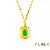 【Just Gold 鎮金店】翠金方華 黃金項鍊 (網路限定)