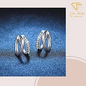 【CF鑽飾】耳環《月弦》莫桑鑽 小鑽造型款 耳針