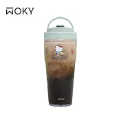 【WOKY X 三麗鷗】[●●]渾圓杯-ECOZEN® 880ml HelloKitty-復古海潮(紺青藍)