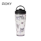 【WOKY X 三麗鷗】[●●]渾圓杯-ECOZEN® 880ml 酷洛米-黑天使(灰墨)