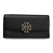 Tory burch 簍空雙T-LOGO釦式長夾-黑色