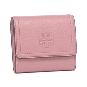 Tory burch 素面皮革短夾-玫瑰粉