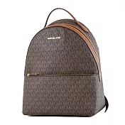 MICHAEL KORS 經典老花牛皮背帶後背包-咖啡