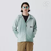 ADISI 男COOL鈦降溫抗UV撥水連帽印花外套 AJ2511018 漸層林綠 (M-2XL) M 漸層林綠