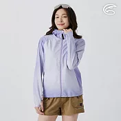 ADISI 女COOL鈦降溫抗UV撥水連帽印花外套 AJ2511019 漸層紫 (S-2XL) M 漸層紫
