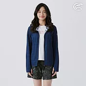 ADISI 女超涼感防曬印花外套 AJ2511055 藍格 (S-2XL) S 藍格