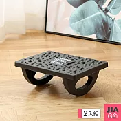 JIAGO 2入組-辦公室滾輪按摩腳踏板(防翹腳/防翹二郎腿/擱腳凳/墊腳凳) 黑色