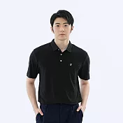 【遊遍天下】 男款冰涼抗UV防曬速乾吸濕排汗機能POLO衫(GS1042) L 黑色