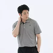 【遊遍天下】MIT 台灣製環保紗男款抗UV防曬涼感吸濕排汗機能POLO衫 (GS1022) L 淺灰