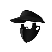 GoPeaks 可拆式防曬空頂帽 全臉遮陽造型帽 涼感黑