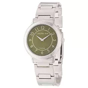 Calvin Klein 鐘點情人時尚腕錶-綠小