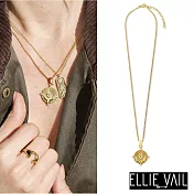 ELLIE VAIL 邁阿密防水珠寶 鑲鑽光芒圓形錢幣項鍊 金色療癒之心 Heidi Heart