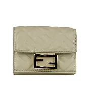 FENDI Baguette FF Logo三折短夾(Micro) (鼠尾草綠)