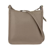 LONGCHAMP S號 LE FOULONNE 牛皮方形拉鍊斜背包 (斑鳩灰)