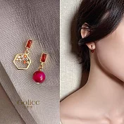 【Gulicc】耳環 紅豆不對稱耳釘