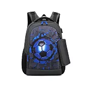 【Kidslife童趣嚴選】環保防水小學生書包(兩款可選)- 足球炸裂(藍)