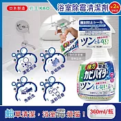 (2瓶超值組)日本KAO花王-浴室免刷洗強力除霉鹼性泡沫噴霧清潔劑360ml/瓶-溫和花香(廁所淋浴間污漬洗滌劑,衛浴磁磚凹縫濃密除垢,蓮蓬頭軟管膠條防黑霉)