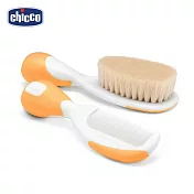 【Chicco】嬰兒專用髮梳組 橘
