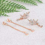 【Gulicc】耳環 氣質花瓣流蘇耳墬 (玫瑰金)