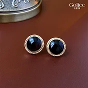 【Gulicc】耳環 中古世紀風格 復古簡約耳環 (黑色)