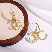 【Gulicc】耳環 小香風 名媛雙C編織耳環 (白色)