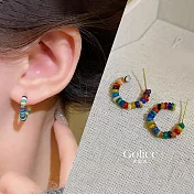 【Gulicc】耳環 小清新可愛彩色串珠氣質耳環