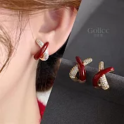【Gulicc】耳環 紅色輕奢鋯石耳環