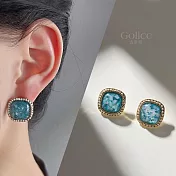【Gulicc】耳環 復古淡藍琥珀貝殼碎片耳環