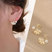 【Gulicc】耳環  貓眼石 銀杏葉 耳環