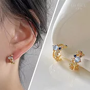 【Gulicc】耳環  夜之星 法式 簡約浪漫鋯石耳環