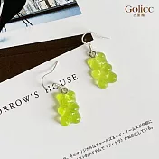 【Gulicc】耳環  糖果色 小熊軟糖吊墜 (果綠色)
