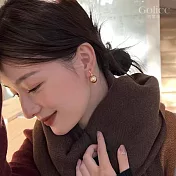 【Gulicc】耳環 美拉德 復古香檳色珍珠耳環