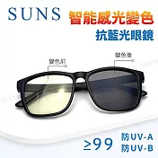 【SUNS】感光變色抗藍光眼鏡 防3c眼鏡無度數 抗藍光眼鏡 100%抗紫外線 臺灣製