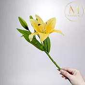 【Floral M】法式花仙女Lily香水百合奶油黃仿真花花材（1入組）
