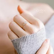 【Gulicc】戒指  幸運女神 幾何鑲鑽可調式戒指 (可調式戒圍)