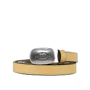 COACH Eliza 銀頭橢圓標誌小牛皮寬1.8cm皮帶 (稻黃/淺焦糖)