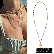 ELLIE VAIL 邁阿密防水珠寶 迷你黑色珠珠 天使十字架項鍊 Zayla Cross