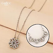 【Gulicc】項鍊 四葉草創意時尚愛心鎖骨鍊 (銀)