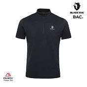 BLACKYAK 男 POLARTEC短袖半開襟 M 黑色