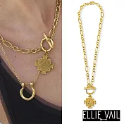 ELLIE VAIL 邁阿密防水珠寶 天使十字架項鍊 T扣金色古巴項鍊 Zayn Toggle Cross