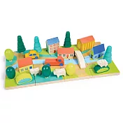 【美國 Mentari】小小城鎮建構組(木製玩具/建構遊戲/拼圖)