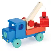 【美國 Mentari】藍天吊卡車(木製玩具/交通工具/工程車)